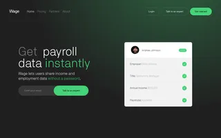 Wage homepage website preview