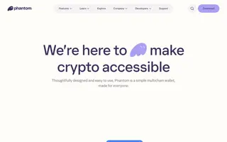 Phantom homepage website preview