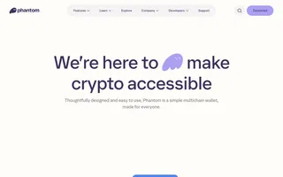 Phantom homepage website preview