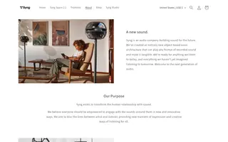 Syng homepage website preview