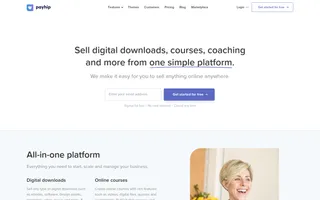 Payhip homepage website preview
