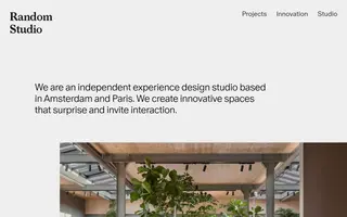 Random Studio homepage website preview