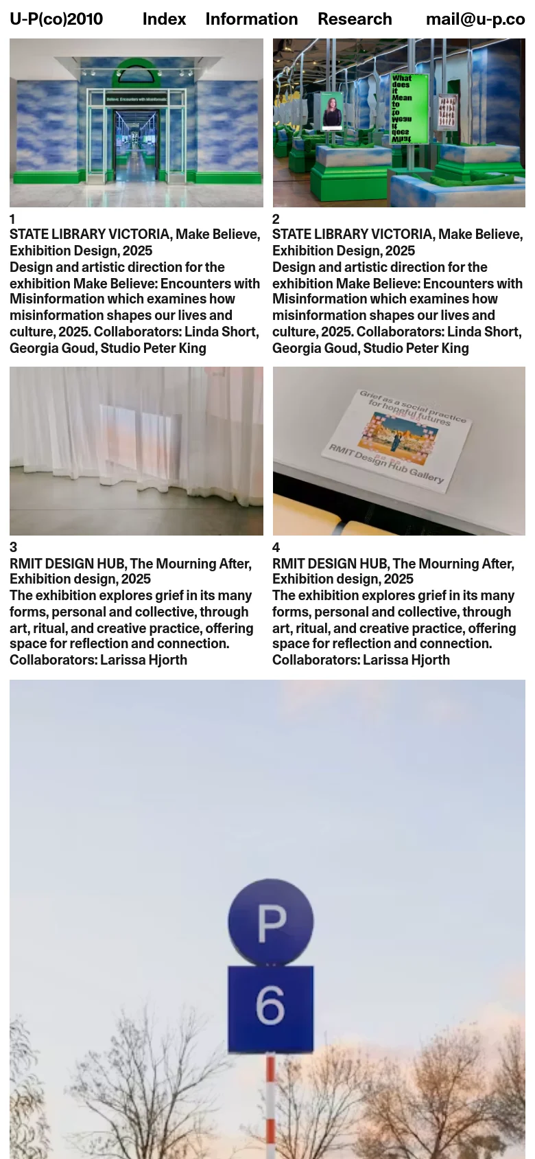 U-P(co)2010 About Us mobile website screenshot
