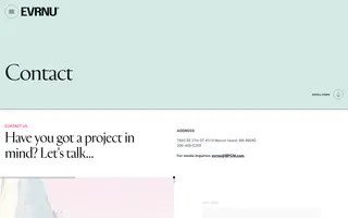 Evrnu homepage website preview