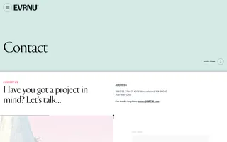 Evrnu homepage website preview