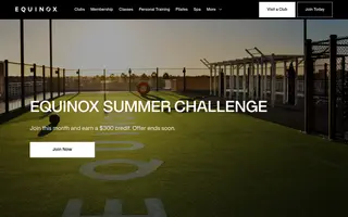 Equinox homepage website preview