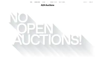 A24 Auctions homepage website preview