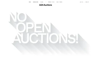A24 Auctions homepage website preview