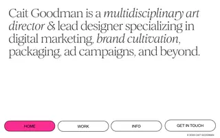 Cait Goodman homepage website preview