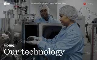 Pioniq Technologies homepage website preview