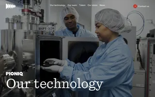Pioniq Technologies homepage website preview