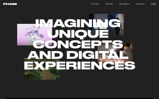 Studio Pha5e homepage website preview