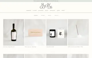 Slow Goods homepage website preview