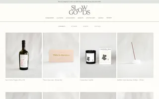 Slow Goods homepage website preview