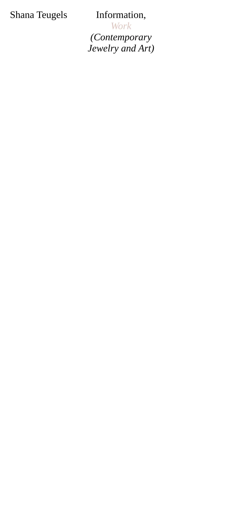 The mobile version maintains the minimalist white and black aesthetic but stacks the elements vertically. The header text is centered, with the name, navigation links, and subtitle appearing in a single column flow.