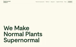 Supernormal greens homepage website preview
