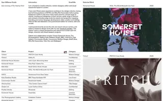 Sam Williams Studio homepage website preview