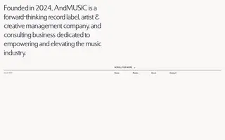 AndMUSIC homepage website preview