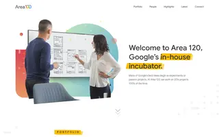 Area 120 homepage website preview