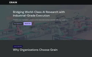 Grain homepage website preview
