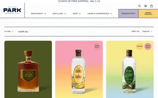 Park Distillery homepage website preview