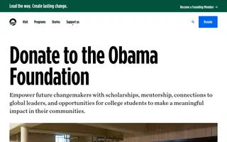 Obama Foundation homepage website preview