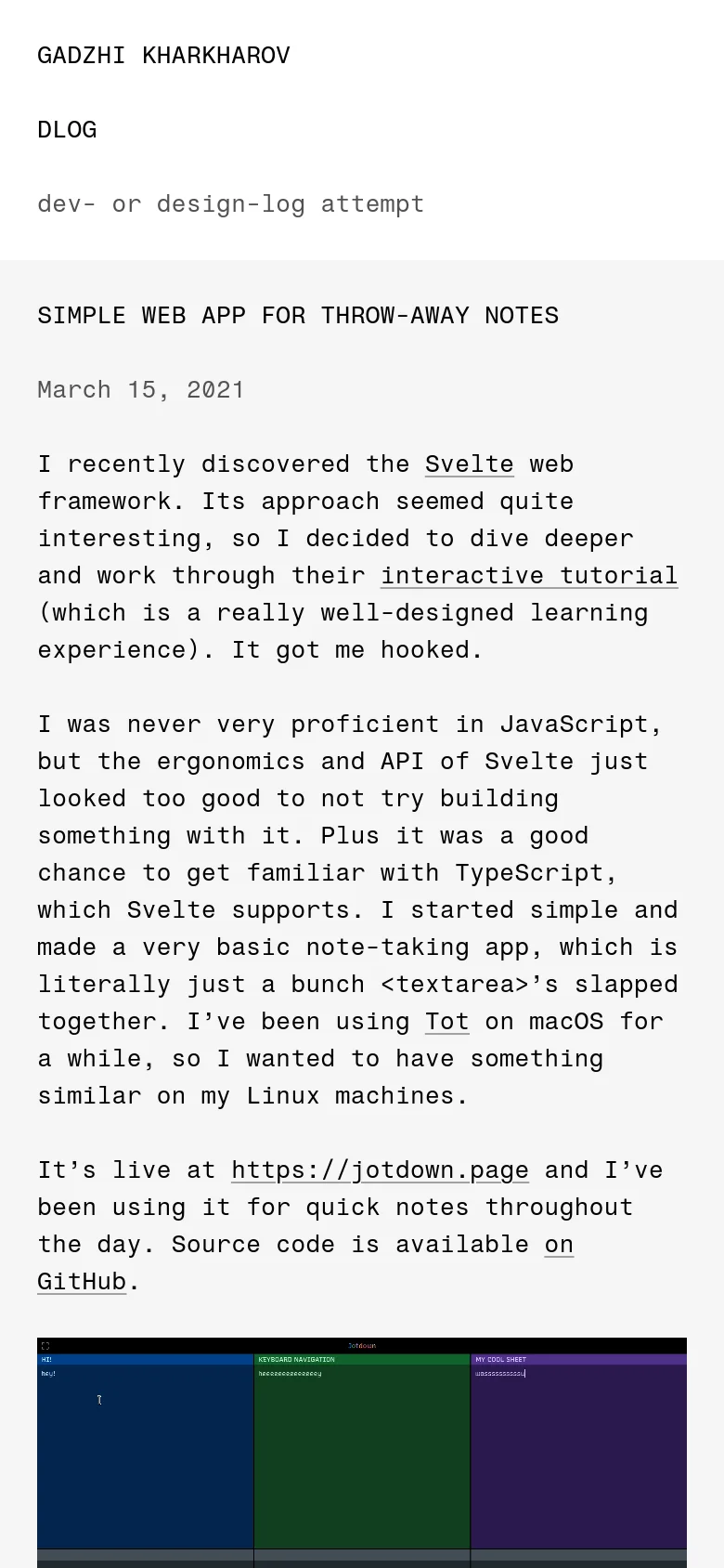 The mobile version maintains the minimalist white and black aesthetic but uses a single-column vertical layout. The text is stacked vertically for readability, and the large software interface image is scaled down to fit the narrower screen width.