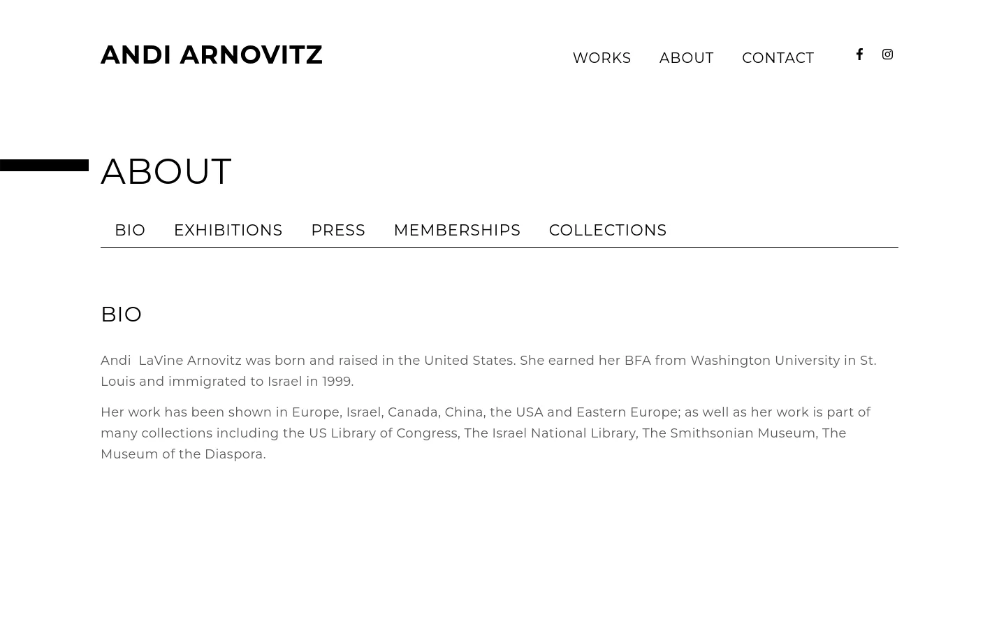 Andi Arnovitz About Us desktop website screenshot