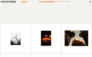 Hovn Studios homepage website preview