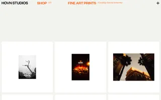Hovn Studios homepage website preview