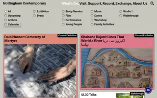 Nottingham Contemporary homepage website preview