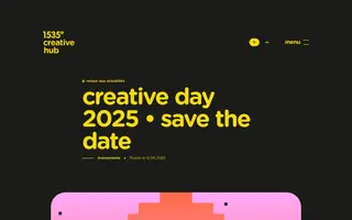 1535° creative hub homepage website preview