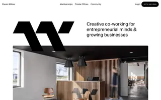 Eleven Willow homepage website preview