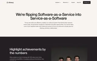 throxy homepage website preview