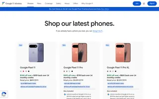 Google Fi Wireless homepage website preview