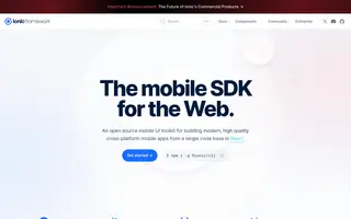 Ionic homepage website preview