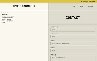 Divine Farmer C.A. homepage website preview