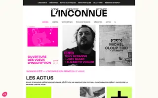 L'Inconnue homepage website preview