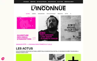 L'Inconnue homepage website preview