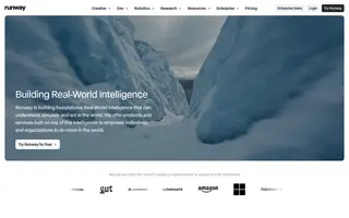 Runway homepage website preview