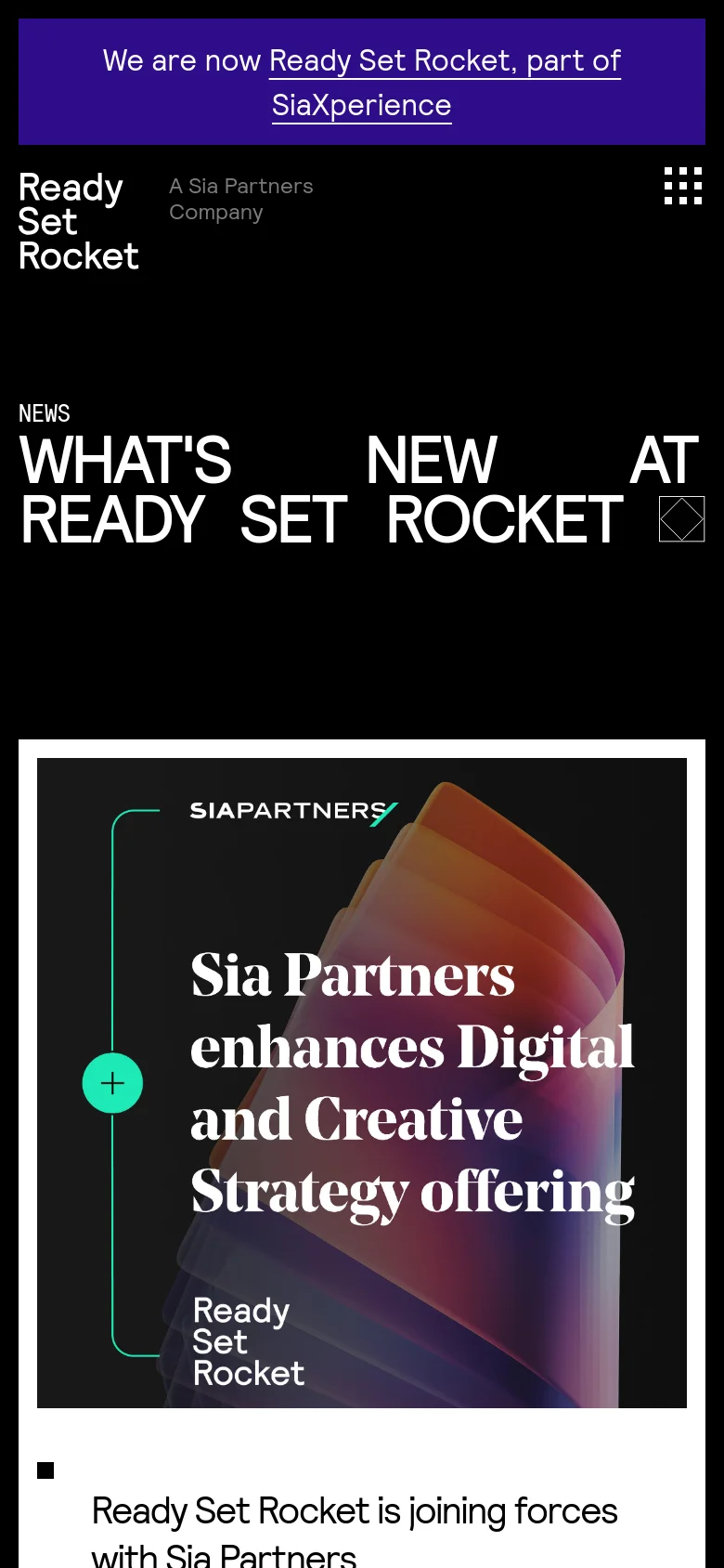 Ready Set Rocket Blog / Article mobile website screenshot