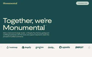 Monumental homepage website preview