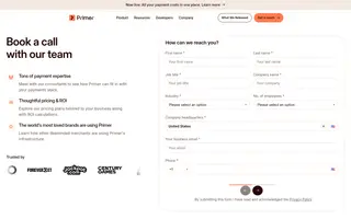 Primer homepage website preview