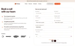 Primer homepage website preview