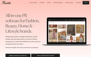 Flaunter homepage website preview