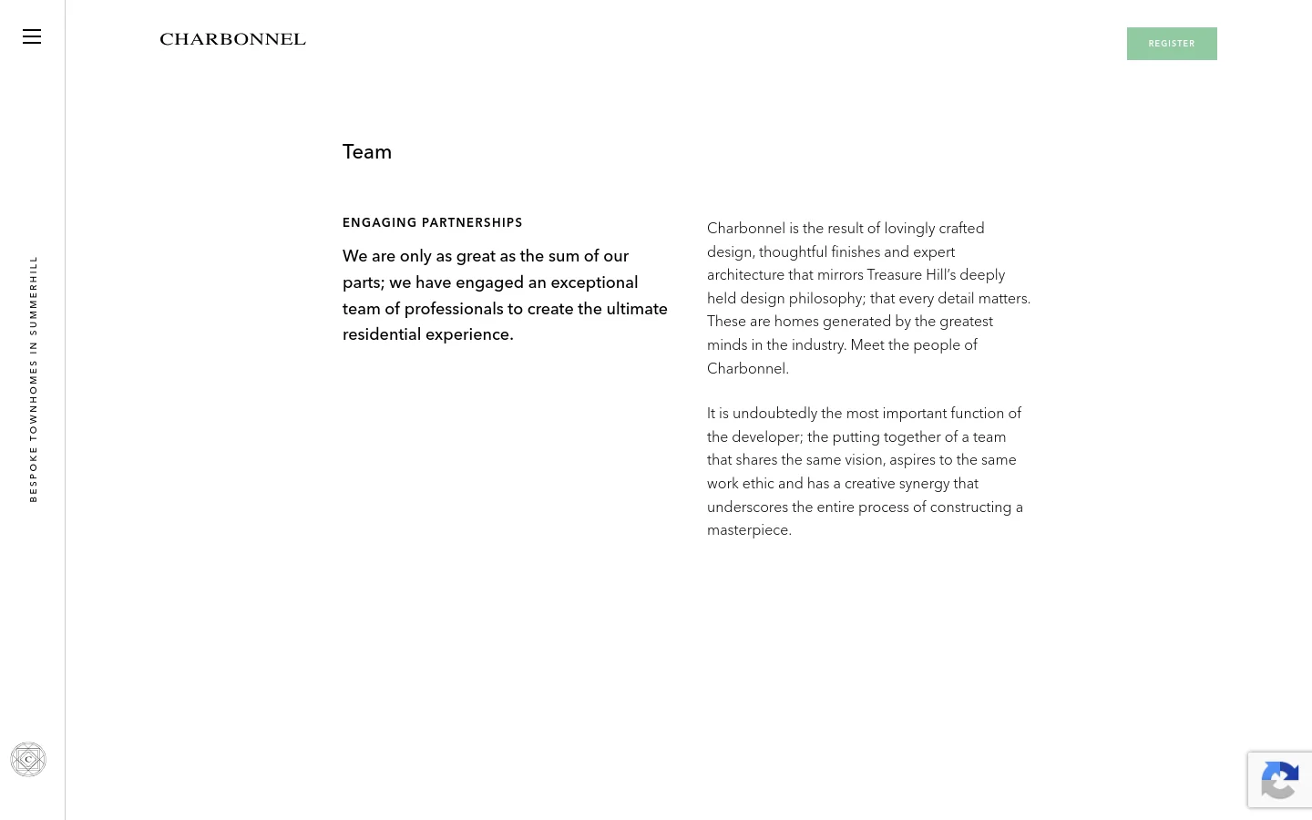 Charbonnel About Us desktop website screenshot