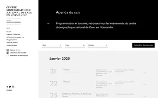 Centre Chorégraphique National de Caen en Normandie homepage website preview