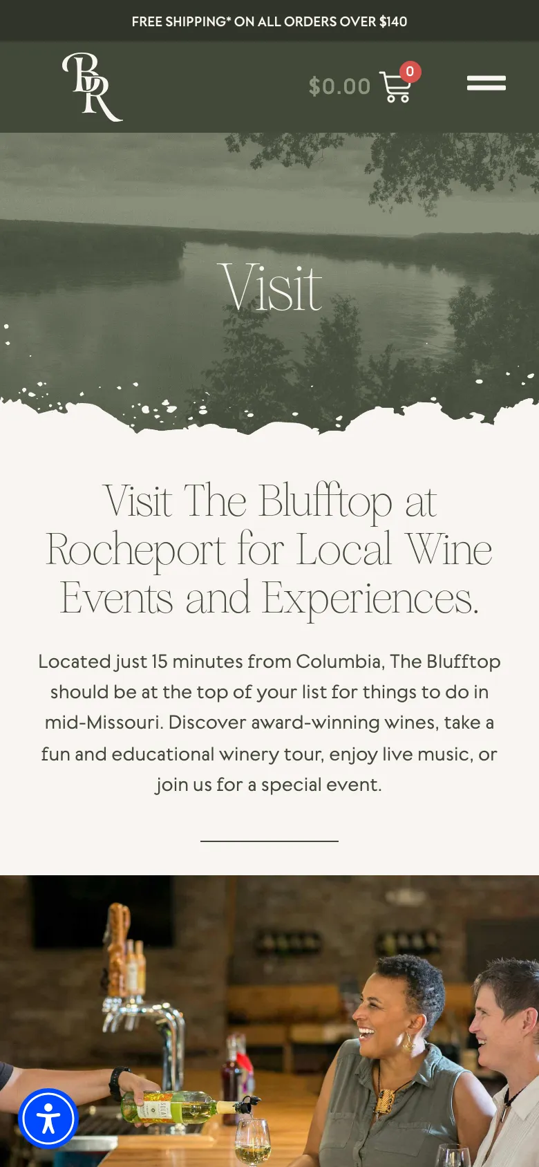 Les Bourgeois Vineyards About Us mobile website screenshot