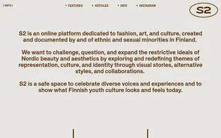 S2 Magazine homepage website preview