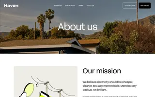 Haven homepage website preview